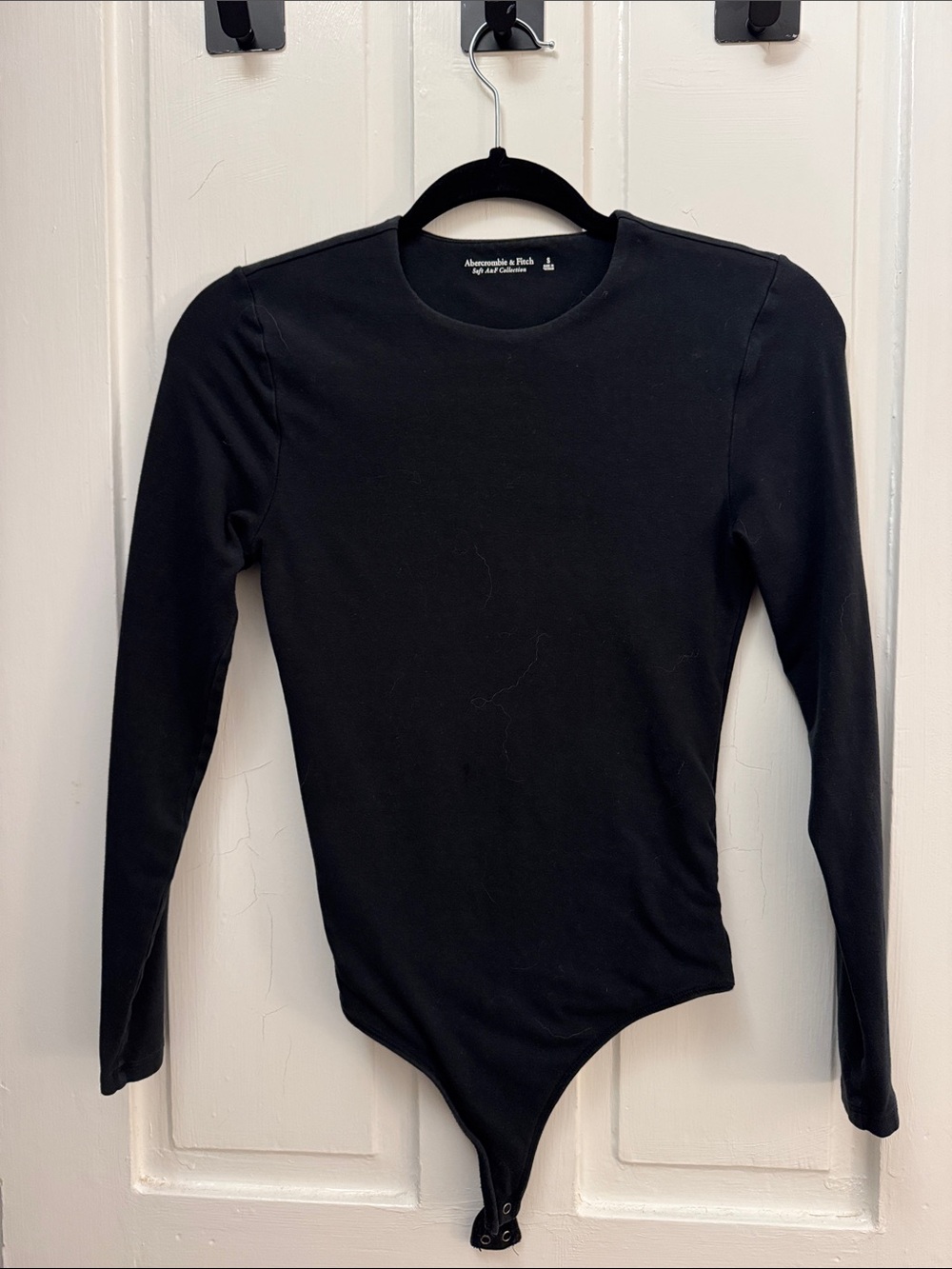 Abercrombie & Fitch Black Long Sleeve Crewneck Bodysuit